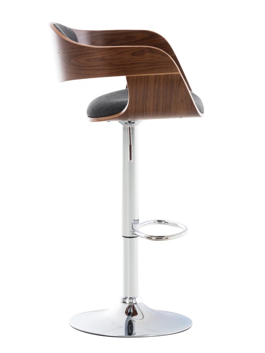 Set 2 scaune de bar Kingston C stofa, nuc/gri închis