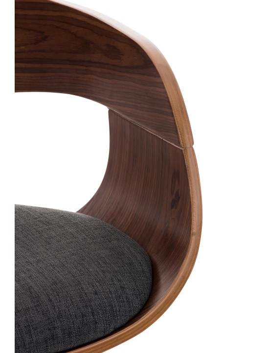 Set 2 scaune de bar Kingston C stofa, nuc/gri închis