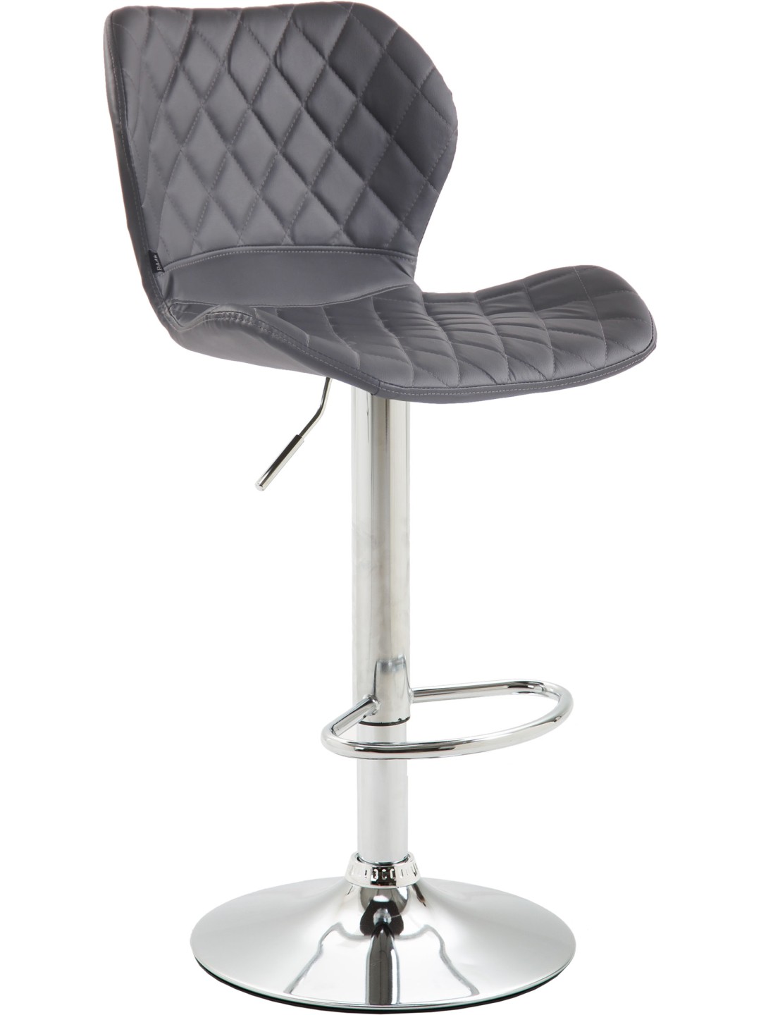 Scaun de bar pluta imitatie piele crom, gri