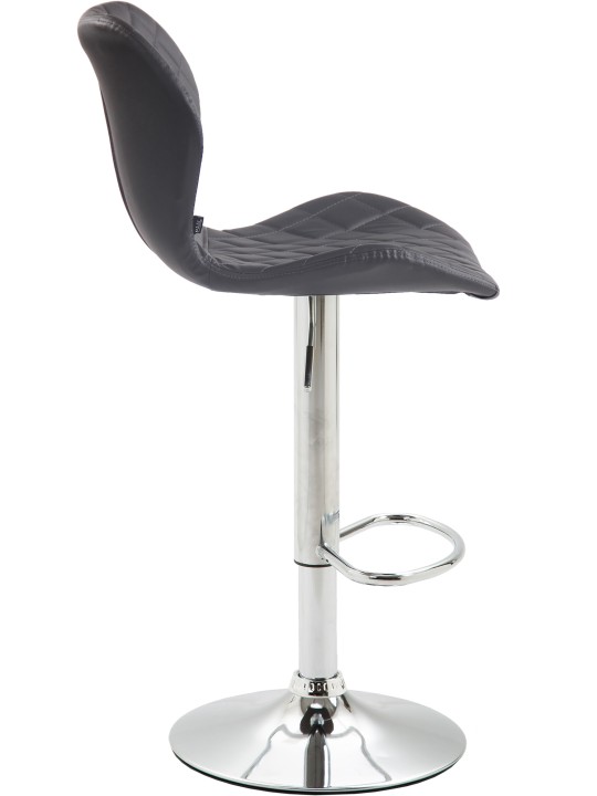 Scaun de bar pluta imitatie piele crom, gri
