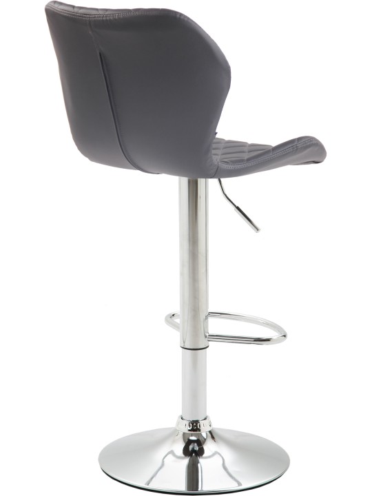 Scaun de bar pluta imitatie piele crom, gri