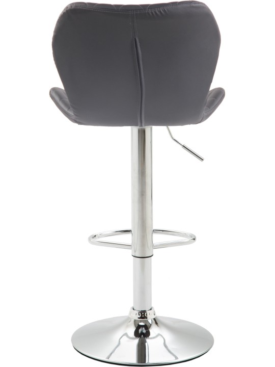 Scaun de bar pluta imitatie piele crom, gri