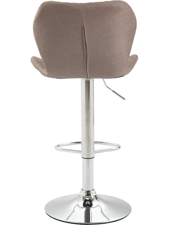 Set 2 scaune de bar din pluta cromata, taupe