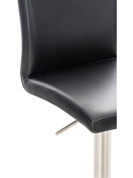 Set 2 scaune de bar Cadiz imitatie piele otel inoxidabil, negru