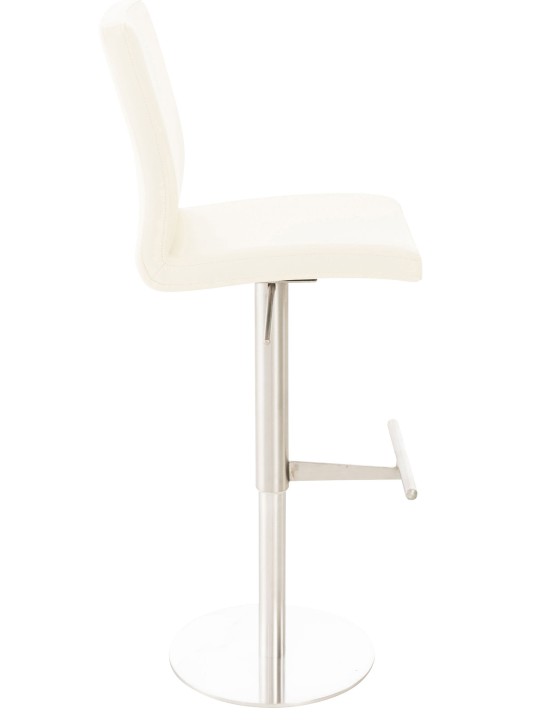 Set 2 scaune de bar Cadiz imitatie piele otel inoxidabil, crem