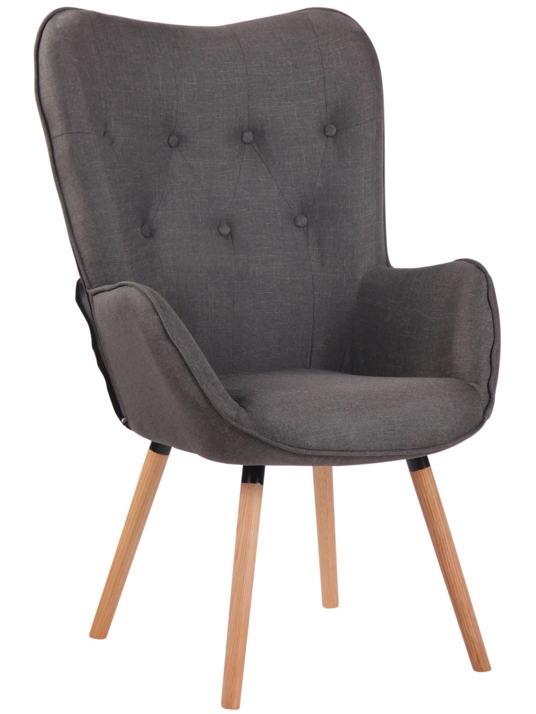 Șezlong țesătură Ashford natural, gri închis