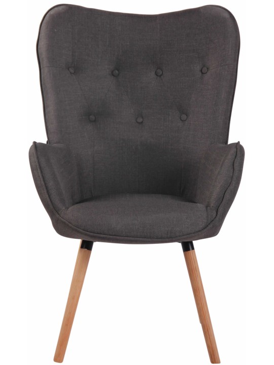 Șezlong țesătură Ashford natural, gri închis