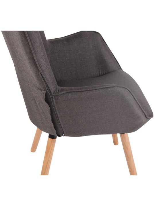 Șezlong țesătură Ashford natural, gri închis