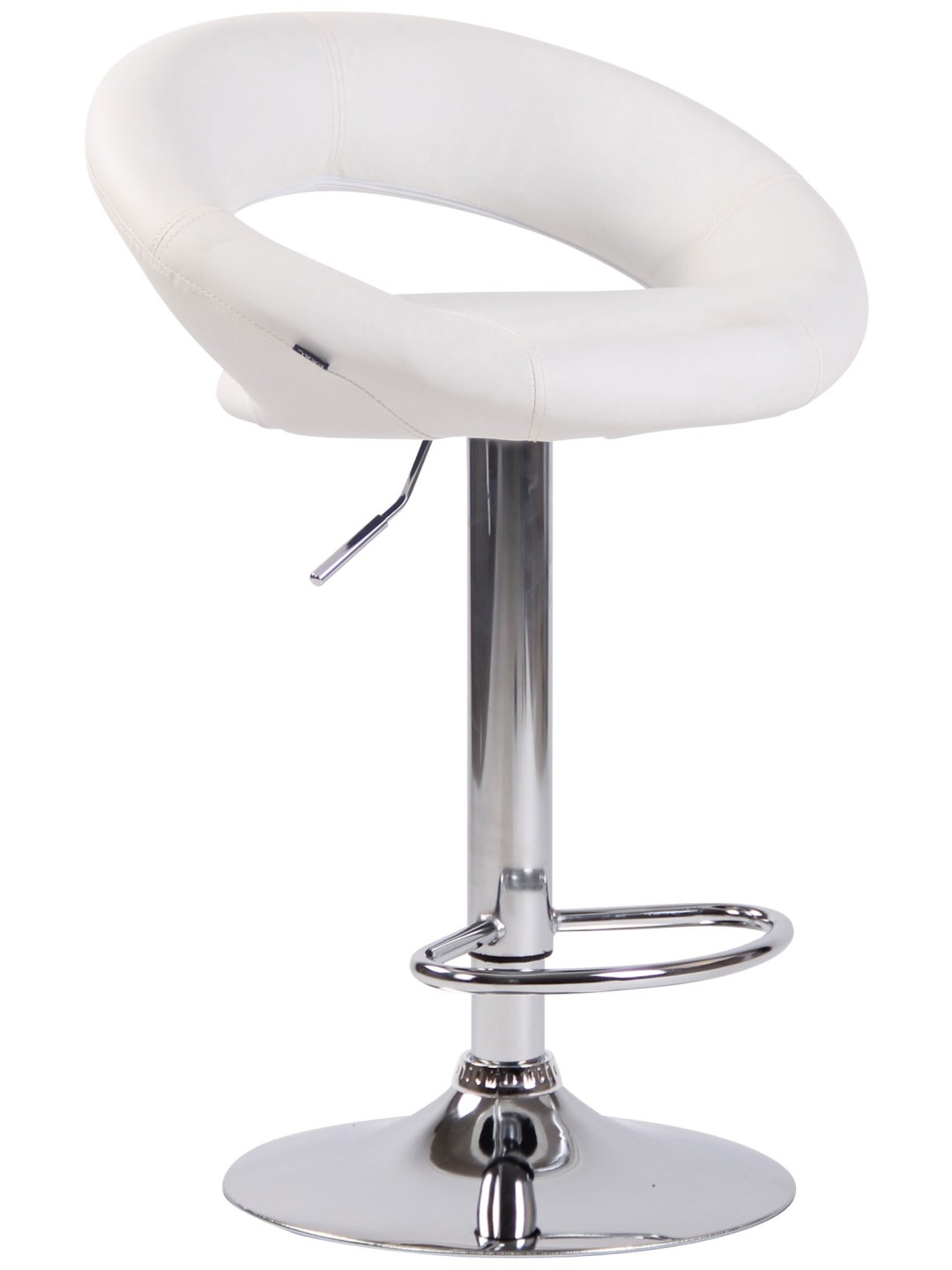Taburet de bar Olinda imitatie piele crom, alb