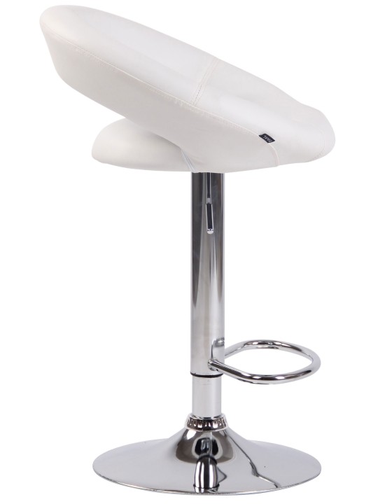 Taburet de bar Olinda imitatie piele crom, alb