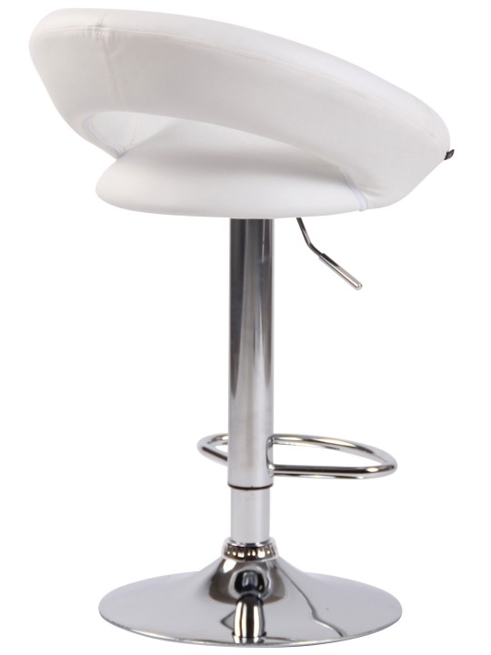 Taburet de bar Olinda imitatie piele crom, alb