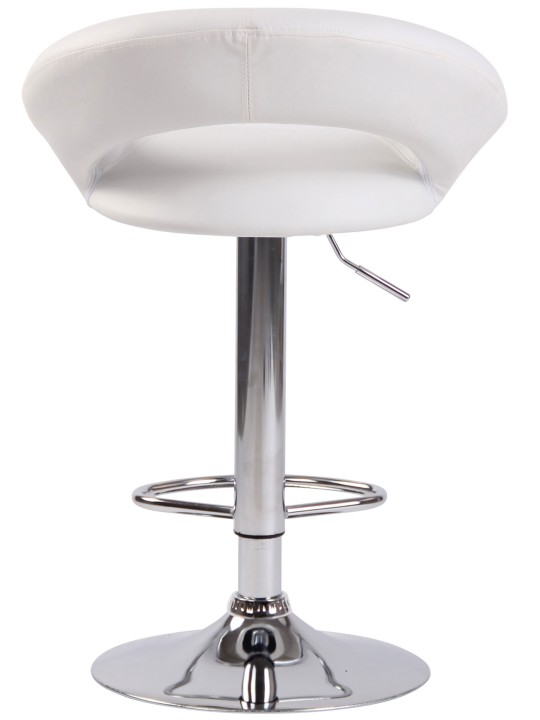Taburet de bar Olinda imitatie piele crom, alb