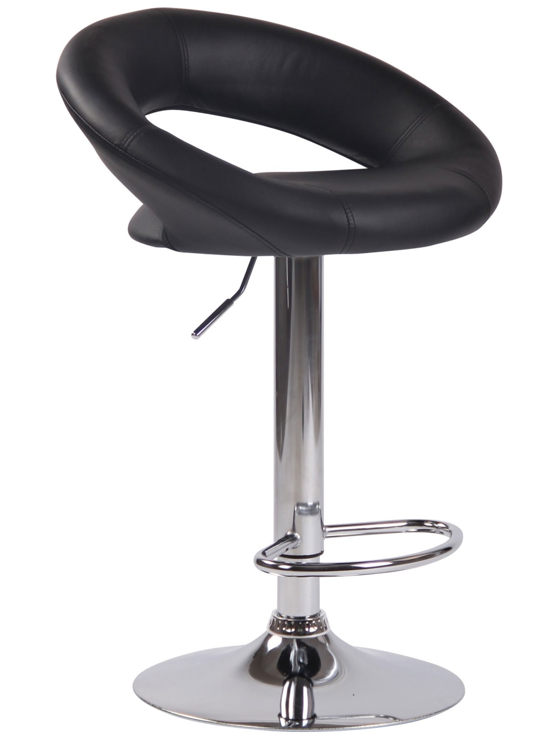 Taburet de bar Olinda imitatie piele crom, negru