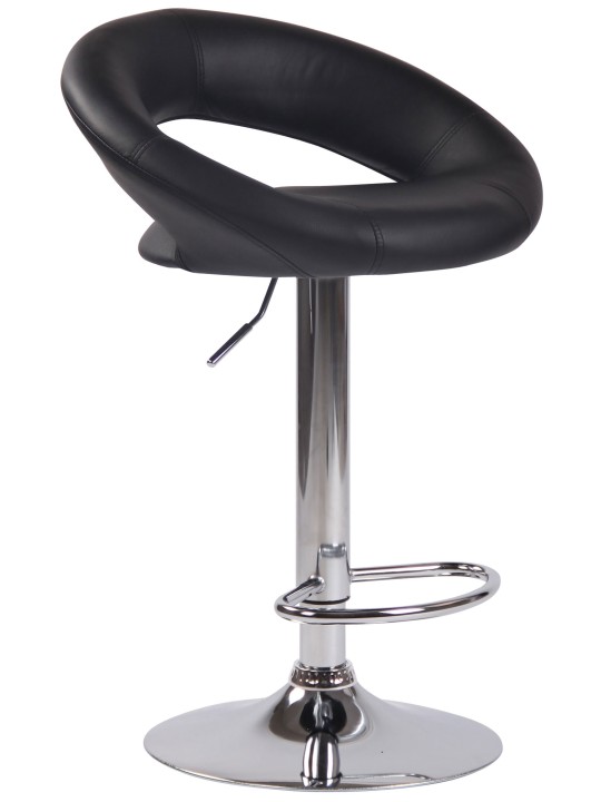 Taburet de bar Olinda imitatie piele crom, negru
