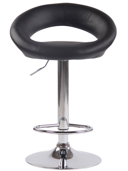 Taburet de bar Olinda imitatie piele crom, negru