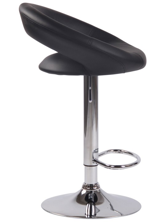 Taburet de bar Olinda imitatie piele crom, negru