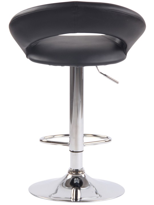 Taburet de bar Olinda imitatie piele crom, negru