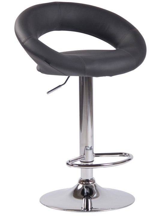 Taburet de bar Olinda imitatie piele crom, gri