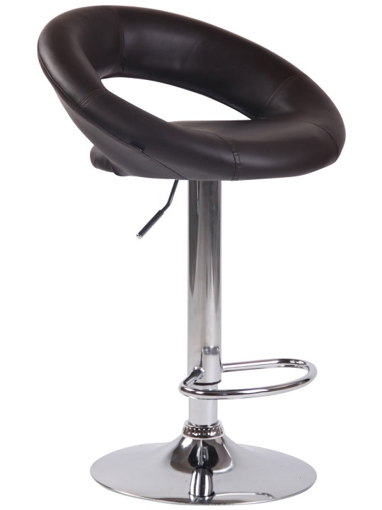 Taburet de bar Olinda imitatie piele crom, maro