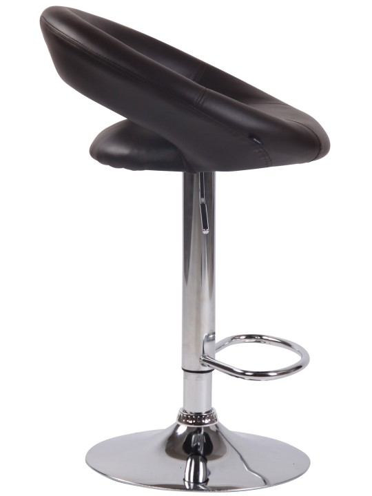 Taburet de bar Olinda imitatie piele crom, maro