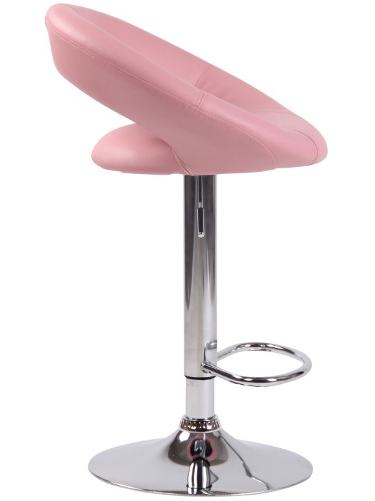 Taburet de bar Olinda imitatie piele crom, roz Taburet de bar Olinda imitatie piele crom, roz