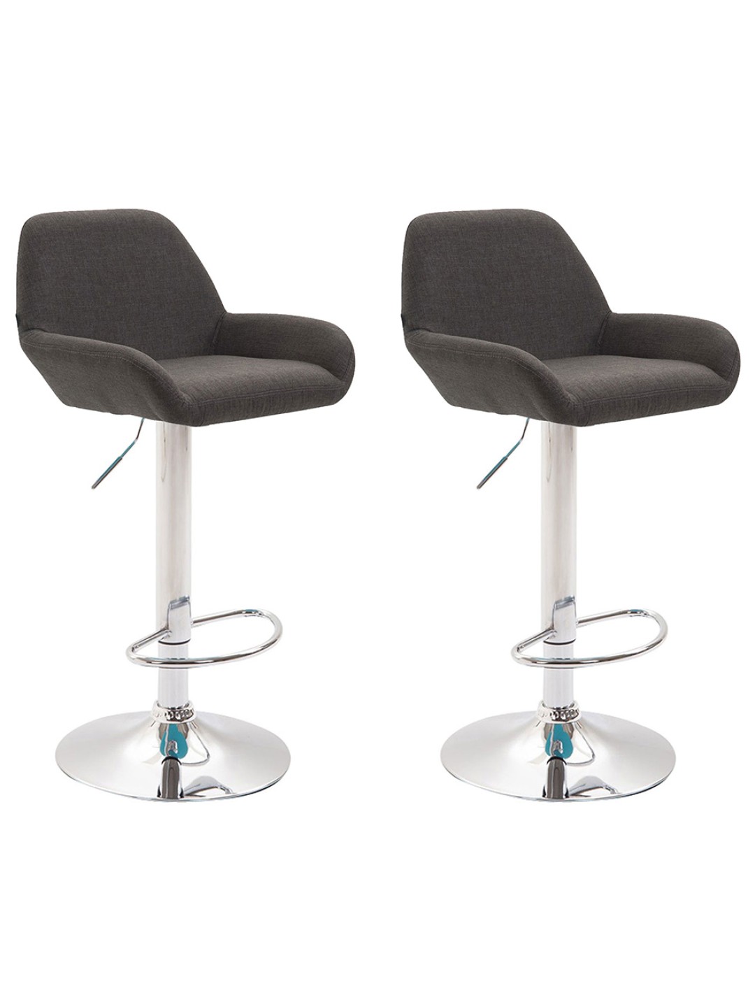 Set 2 scaune de bar Braga stofa crom, gri închis