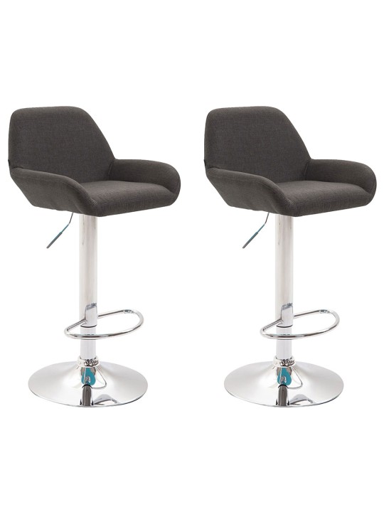 Set 2 scaune de bar Braga stofa crom, gri închis Set 2 scaune de bar Braga stofa crom, gri închis