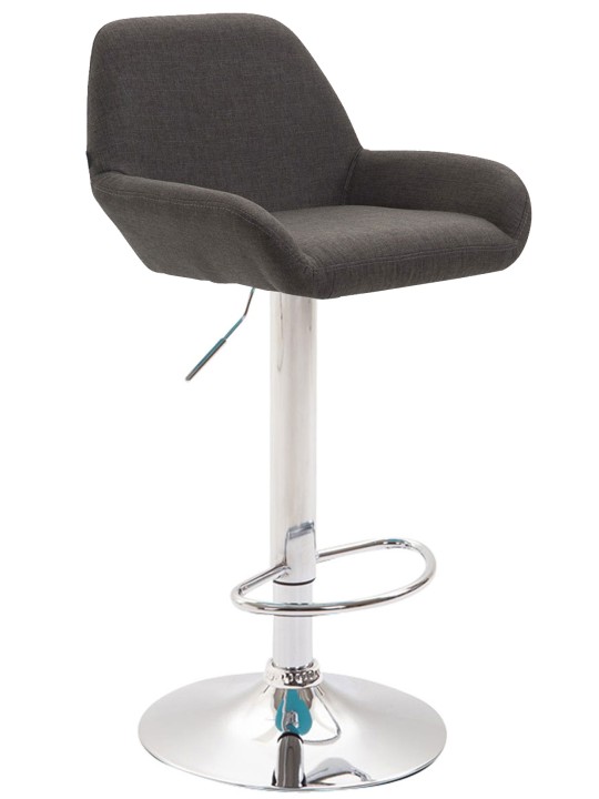 Set 2 scaune de bar Braga stofa crom, gri închis Set 2 scaune de bar Braga stofa crom, gri închis