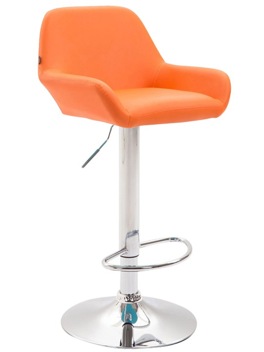 Set 2 taburete de bar Braga imitatie piele crom, portocaliu