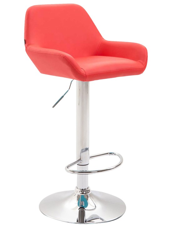 Set 2 taburete de bar Braga imitatie piele crom, roșu Set 2 taburete de bar Braga imitatie piele crom, roșu