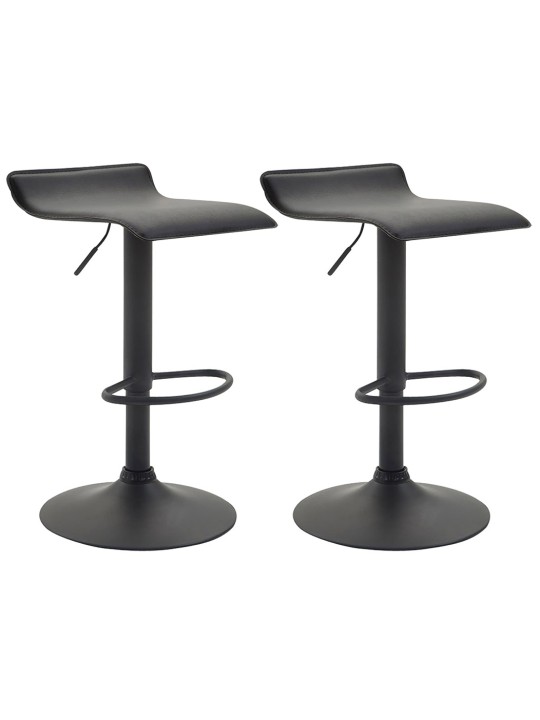 Set 2 taburete de bar Dyn V2 piele artificiala, negru Set 2 taburete de bar Dyn V2 piele artificiala, negru