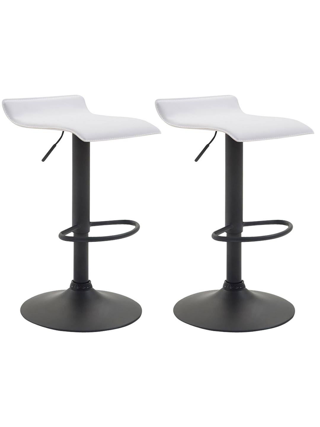 Set 2 taburete de bar Dyn V2 piele artificiala, alb