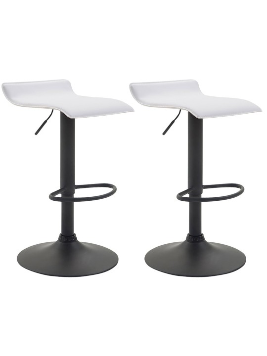 Set 2 taburete de bar Dyn V2 piele artificiala, alb Set 2 taburete de bar Dyn V2 piele artificiala, alb