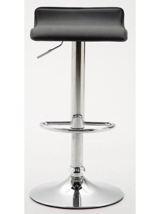 Set 2 taburete de bar Dyn V2 imitatie piele crom, negru