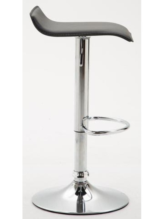 Set 2 taburete de bar Dyn V2 imitatie piele crom, negru