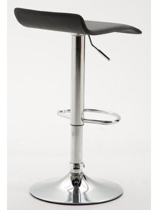Set 2 taburete de bar Dyn V2 imitatie piele crom, negru