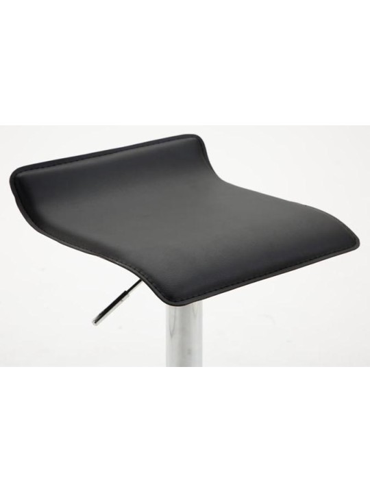 Set 2 taburete de bar Dyn V2 imitatie piele crom, negru