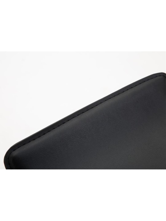 Set 2 taburete de bar Dyn V2 imitatie piele crom, negru