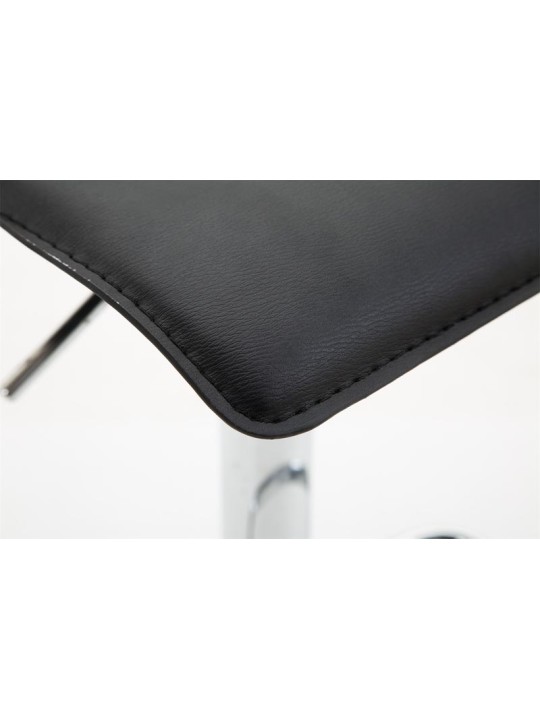 Set 2 taburete de bar Dyn V2 imitatie piele crom, negru