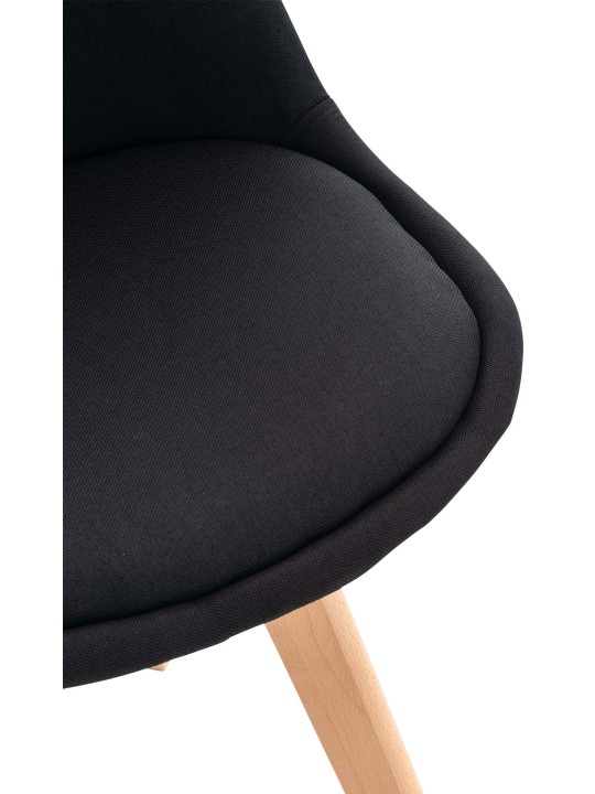 Set 4 scaune din material Linares, negru