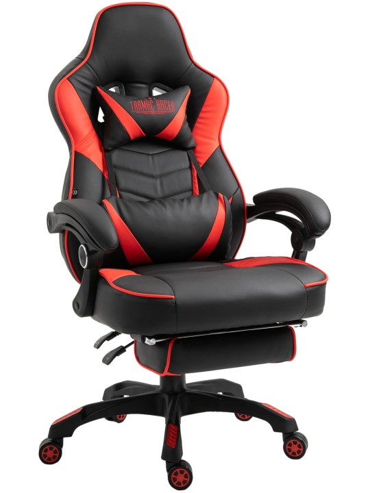 Scaun de birou Tilos imitatie piele, negru/roșu