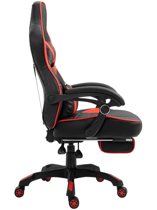 Scaun de birou Tilos imitatie piele, negru/roșu