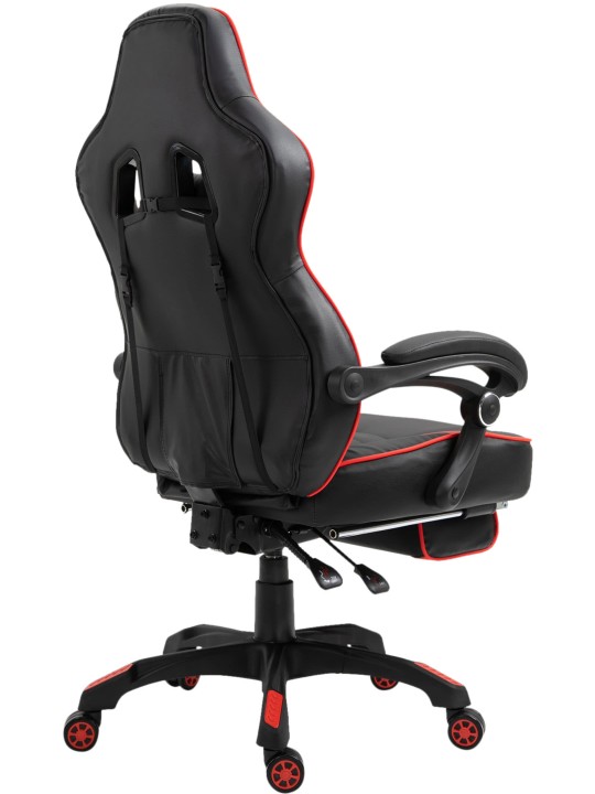 Scaun de birou Tilos imitatie piele, negru/roșu