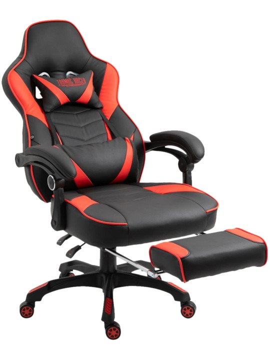 Scaun de birou Tilos imitatie piele, negru/roșu