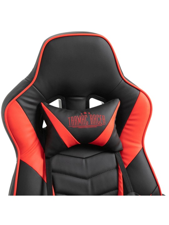 Scaun de birou Tilos imitatie piele, negru/roșu