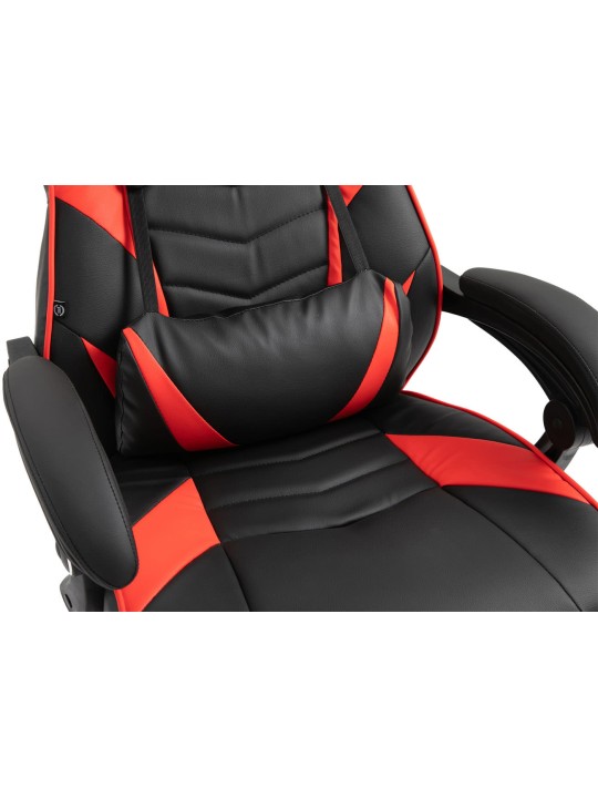 Scaun de birou Tilos imitatie piele, negru/roșu