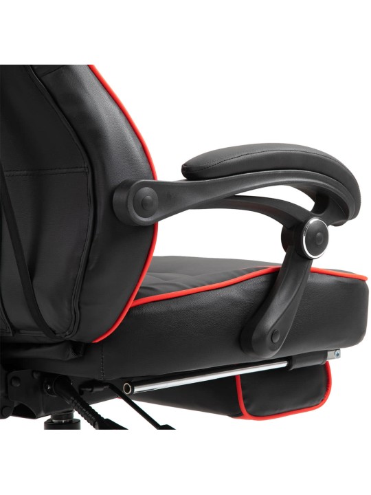 Scaun de birou Tilos imitatie piele, negru/roșu