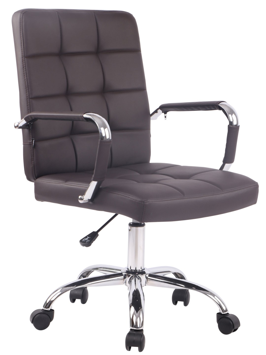 Scaun de birou Deli PRO imitatie de piele, maro