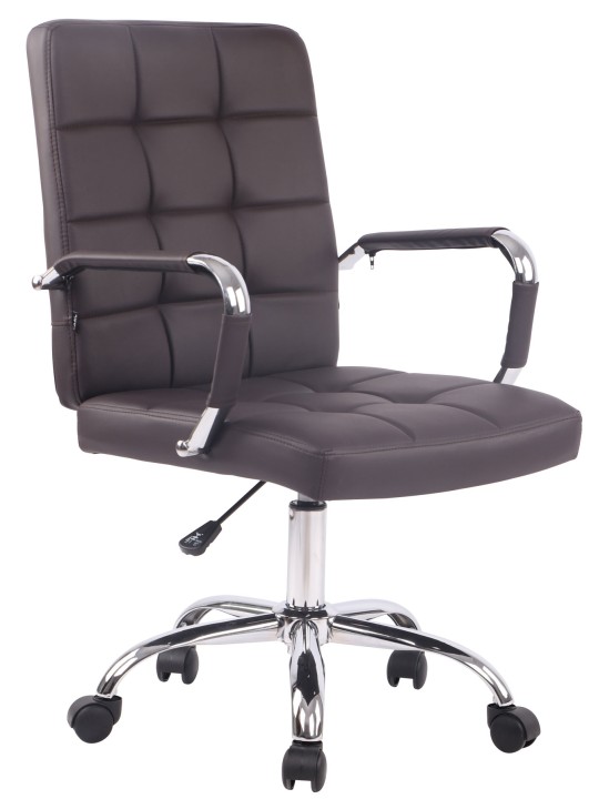 Scaun de birou Deli PRO imitatie de piele, maro
