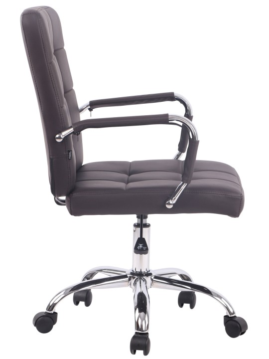 Scaun de birou Deli PRO imitatie de piele, maro